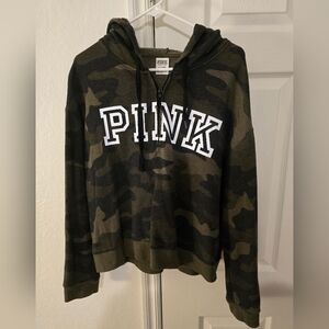 PINK Victoria's Secret Green Camouflage Hoodie